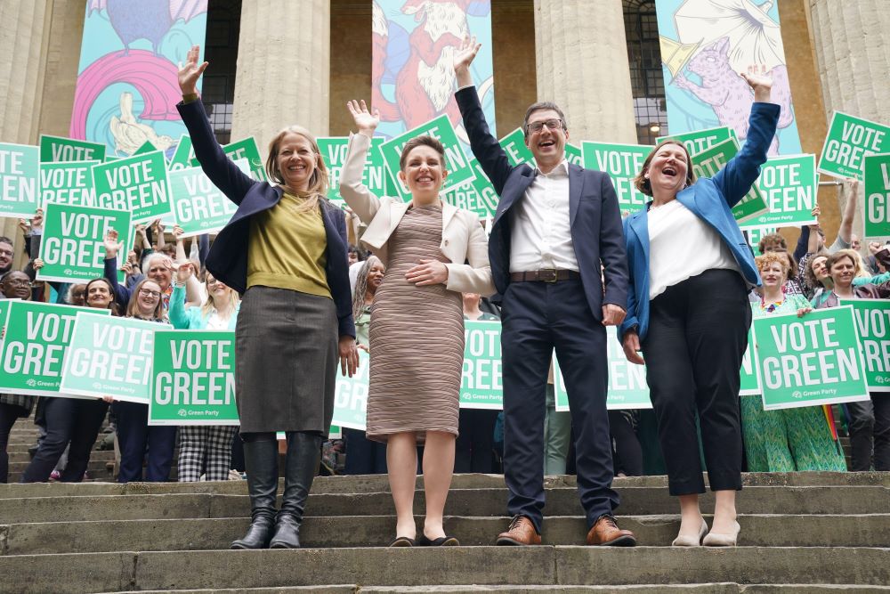 Green Party parliamentary candidates (left to right) Sian Berry, Carla Denyer, Adrian Ramsay and Ellie Chowns (Alamy)