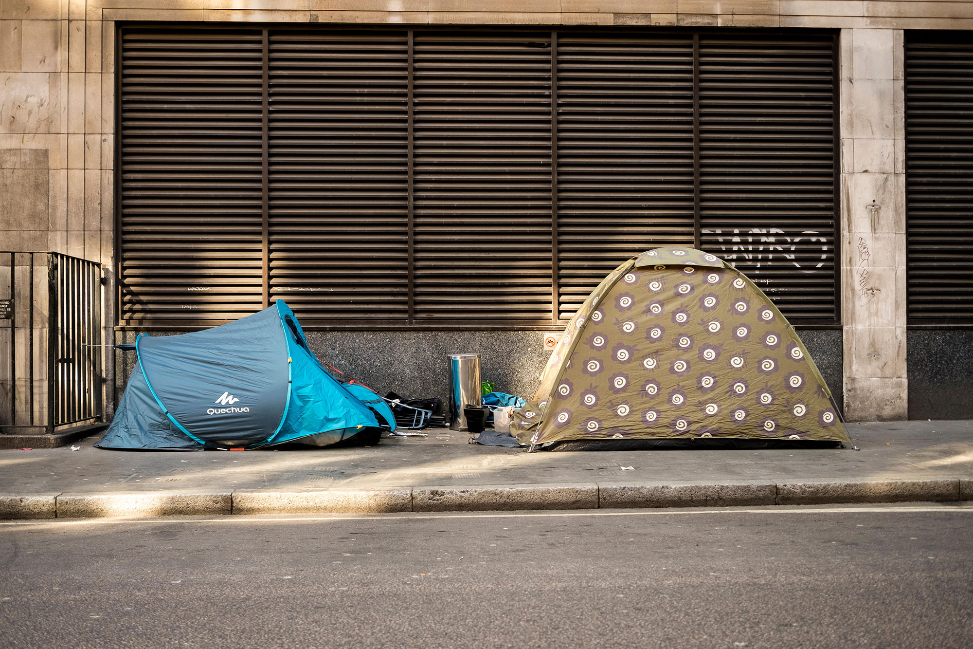 homeless tents in London