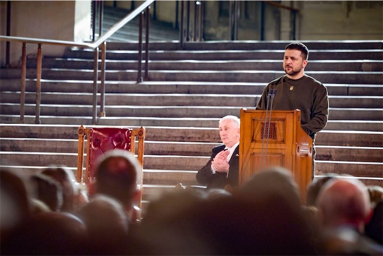 Zelensky addressing UK Parliament