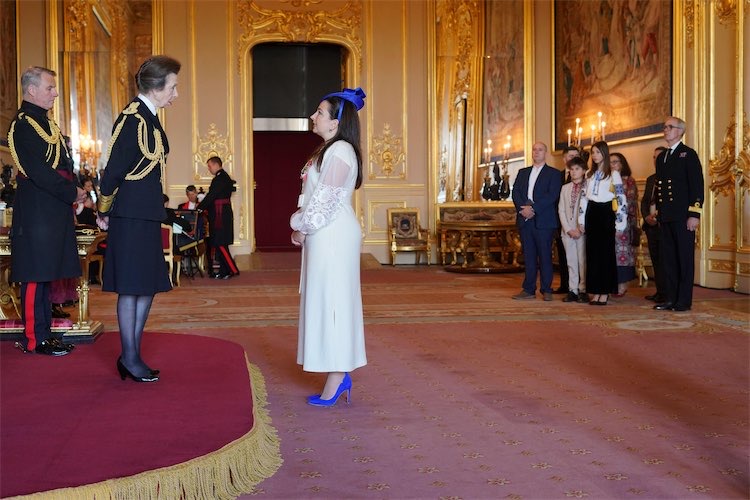 Mrs Inna Hryhorovych, from Amersham, Head Teacher, St Mary's Ukrainian School, Royal Borough of Kensington and Chelsea, is made a Member of the Order of the British Empire by the Princess Royal at Windsor Castle, Berkshire. The honour recognises services to education and to the Ukrainian community in the UK