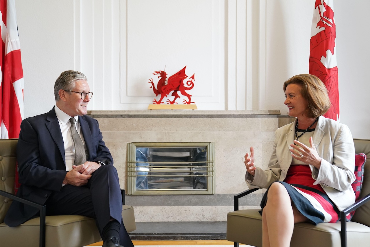 Prime Minister Sir Keir Starmer meeting First Minister of Wales Eluned Morgan